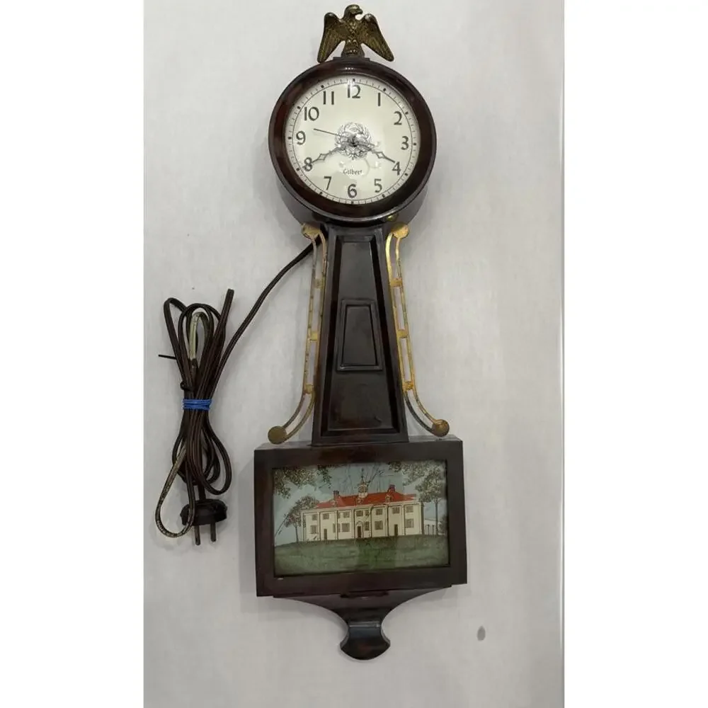 Vintage Gilbert Banjo Clock Plastic Case, Electric Works, Mt. Vernon Tablet